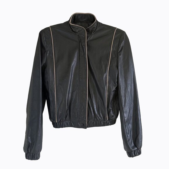 Vintage Gary Gordon Black Leather Jacket Sz XS/S Moto Y2K 90s Western Goth Biker - Picture 1 of 10